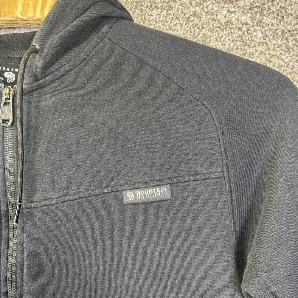 Mountain Hardwear‎ Hoodie Mens XL Gray Full Zip Fleece Logo Pocket Sweatshirt